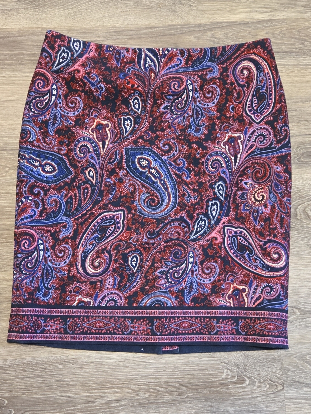 Talbots Purple Paisley Pencil Skirt Size 10p